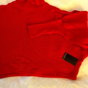 Eloquii Red Crop Turtleneck Sweater